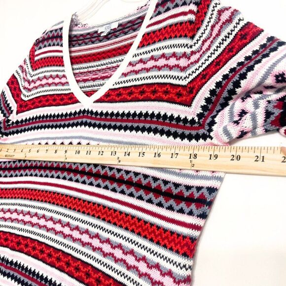 Women's  Striped Patterned V Neck| Pullover Sweater XL - Picture 9 of 13